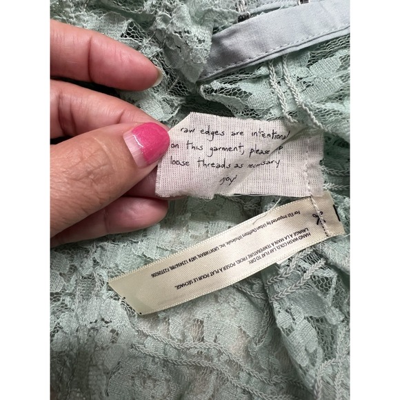 Free People FP One Madison Top  Lace Sheer Hook-Front Bell Sleeve S Coquette - Picture 8 of 11